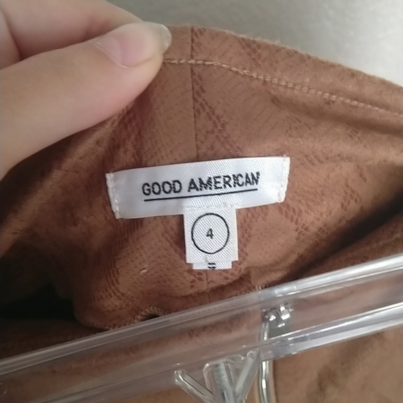 good american snake front zip bottom zip skinny stretchy pants sz Xl - Picture 8 of 9